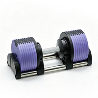 Ensemble d'haltères réglables de 50 kg, plaques de poids en acier, revêtement coloré, augmentation de 2 kg, haltères pour la musculation à domicile, fitness