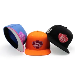 Hip Hop Hats Fitted Sports Customized Caps 6 Panel Snapback Cap Embroidery Logo Flat Brim Hats High Quality Cotton