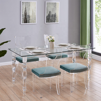 Rechteckiges Acryl-Esstisch-Set im Zeitgenössischen Stil für Zuhause & Hotel Luxuriöses Klassisches Design Event-Party-Hochzeits-Möbel
