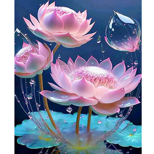 Kit Pittura a Numeri <span class=keywords><strong>con</strong></span> Fiori di Loto, Pittura Acrilica su Tela, Quadro <span class=keywords><strong>con</strong></span> Numeri per Decorazioni Domestiche, Regalo Fai-da-Te - Product Image 1