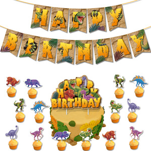 Decoración de Cumpleaños de Dinosaurios de Dibujos Animados, Pancarta de Feliz Cumpleaños de Dinosaurios, Globo de Pterodáctilo, Artículos para Fiestas de Cumpleaños Infantiles con Temática de Dinosaurios K0069 - Product Image 4