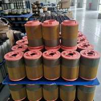 Filter Udara WolunHeavy Duty, Filter Silinder Media Lipit Putih dengan Gasket Oranye untuk Mesin Industri