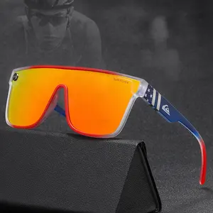 Einteilige polarisierte Sonnenbrille Outdoor-Strand fahrer Angeln Sport Sonnenbrille mit Fall Männer Unisex UV400 Schutz Sonnenbrille