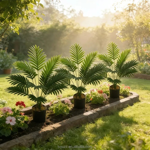 Palma Areca Artificiale/Palma a Ventaglio in Vaso 65-90cm, Foglie Verdi Folte, Tronco in Plastica Riciclabile, Decorazione Tropicale per Hotel e Casa - Product Image 3