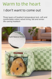 Túnel Ninho Dobrável em Ângulo Reto para Pequenos Animais, Formato Variável, Quente e Macio, em Poliéster, Esconderijo de Inverno para <span class=keywords><strong>Hamster</strong></span> e Porquinho-da-Índia - Product Image 5