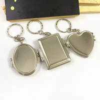 Porte-clés cadre photo en métal de 5 cm, miroir double face avec photo insérable, cadeau de remise de diplôme DIY, petit accessoire personnalisable