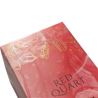 Emballage personnalisé de luxe pour diffuseur de parfum en carton biodégradable, pliables, avec fenêtre dorée et impression motif marbre rose