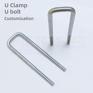 Abrazadera de <span class=keywords><strong>Gancho</strong></span> en U de Acero Inoxidable y Acero al Carbono, Forma Cuadrada, Personalización No Estándar, con Tuerca y Arandela, M4 a M20 - Product Image 1