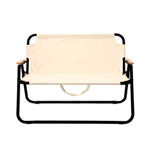 Chaise pliante double portable d'extérieur, structure en tube de fer, pour camping, plage, pique-nique, barbecue - Product Image 2