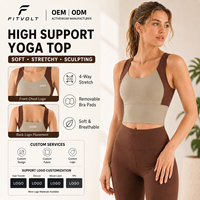 Soutien-gorge de sport FITVOLT respirant à maintien élevé, extensible dans quatre directions, anti-transpiration, avec design color block pour femmes