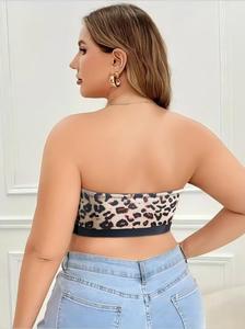 Hàng Ngày Liền Mạch Strapless Strapless Áo Ngực Cho Phụ Nữ Nữ <span class=keywords><strong>Leopard</strong></span> In <span class=keywords><strong>Push</strong></span>-<span class=keywords><strong>up</strong></span> Đầy Đủ Cup Thoáng Khí Mỏng Dây Miễn Phí Phía Trước - Product Image 5