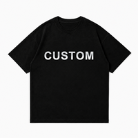 Kaos Katun Hitam Oversize Pria Custom dengan Cetak Foil Metalik untuk Grosir Label Pribadi