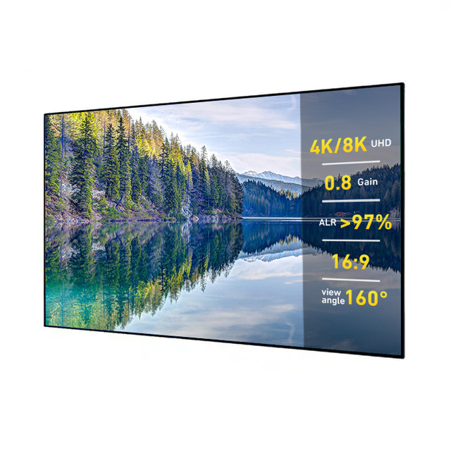 Projector Screen 100 Inch 16:9 Fixed Frame ALR Projector Screen Cinema Movie Screen for UST 4K Projector