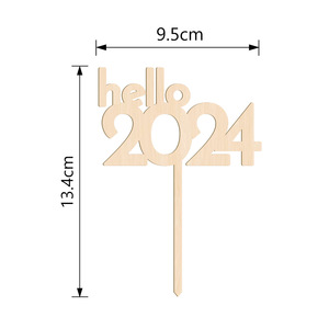 Decoración de pastel de Año Nuevo 2025 de madera transfronteriza, Feliz Año Nuevo, Feliz año nuevo, tira de luces para pastel de boda, accesorios de fotografía - Product Image 3