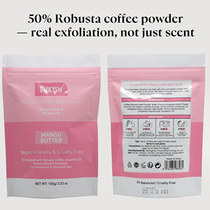 สครับกาแฟน้ำตาลสำหรับผิวหน้า ขา และผิวกาย ผสมเกลือขัดผิว ช่วยผลัดเซลล์ผิว ลดเซลลูไลท์ บำรุงผิว - Product Image 4