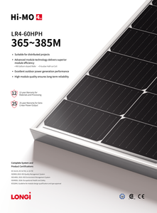 Panneau solaire monocristallin Longi Hi-MO 4m LR4-60HPH 365-385M 9BB demi-coupe <span class=keywords><strong>375W</strong></span> Panneaux solaires Longi - Product Image 6