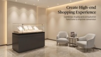 Vitrine de présentation de bijoux en MDF laqué de qualité supérieure, style musée, moderne et minimaliste, avec éclairage LED, écologique, pour magasin de détail