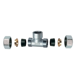 Raccordo a T 3/4 X 22 con coni in gomma per tubi in rame, componenti HVAC - Product Image 1