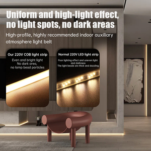220V kendinden yapışkanlı COB akıllı ışık şeridi beyaz/sıcak beyaz 288 LED/<span class=keywords><strong>M</strong></span> IP67 katı silikon su geçirmez ışık şerit Led - Product Image 5