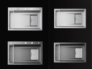 อ่างล้างจานครัวแบบอ่างเดี่ยวขนาดใหญ่ สเตนเลส 304 หนาพิเศษ ลายนูนนาโนอัจฉริยะ พร้อมหน้าจอดิจิตอล - Product Image 4