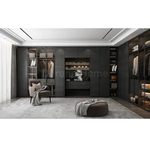 2023 Dorene意大利设计豪华别墅屋简单木纹门衣柜壁橱卧室家具