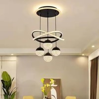 Lampes suspendues Salon Led Plafonnier Acrylique Cercle Linea Plafond Rond Moderne Led Anneau Lustre Suspension