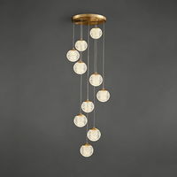 Suspension moderne nordique AB, cadre en fer, verre sphérique, hauteur réglable, pour escalier, hôtel, économe en énergie