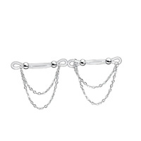 En promotion : Bijou de poitrine en zircon et acrylique, type clip, avec chaîne réglable, sans perçage, SM, anneau de poitrine artificiel, bijoux Constellation