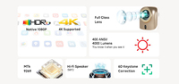 Nouveau design Mini projecteur portable LCD 1080P 4K LED Android 9/12 avec mise au point automatique, haut-parleurs intégrés, 400 lumens, 32 Go de stockage, format de poche