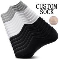 Chaussettes bateau épaisses et larges en tissu éponge, noires et blanches, style hip-hop, antidérapantes, coupe basse, design personnalisé, vente en gros, direct usine
