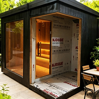 Pratik Paslanmaz Çift Kişilik Hemlock Sauna Evi, Dış Mekan Avlu Grubu için Yağmurlukla Entegre