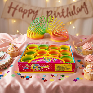 Cercle pliant en plastique en spirale arc-en-ciel, jouet classique et original pour enfants, idéal pour les cadeaux de fête - Product Image 2