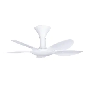 Modern Simple Decorative Low Noise Ceiling Fan Plastic Canopy 6 Blades Suspended Led Fan