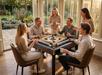 Table de Mahjong entièrement automatique de style italien, design élégant, construction durable, utilisation facile, divertissement familial et entre amis