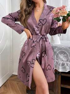 Nuevo Producto 2024, Bata Estampada, Pijama Sexy para Mujer, Satén Suave, Kimono Personalizado, Lencería para Dormitorio, Ropa de Dormir - Product Image 6