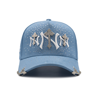 Casquette de baseball originale G5 Barbas 2026 en daim à large bord, brodée de strass, avec logo personnalisé BZ31 et puce NFC