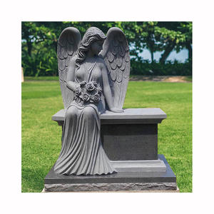 Современный дизайн по индивидуальному заказу резьба по камню гранитные надгробия сидящий Ангел мраморные надгробия и памятники для продажи - Product Image 5