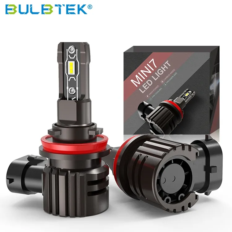 BULBTEK Mini7 Plug and Play, venta al por mayor, H11 9006 9005, Bombilla de faro automático, 100 vatios, 10000LM, HB3, HB4, faros de coche, Bombilla LED CANBUS