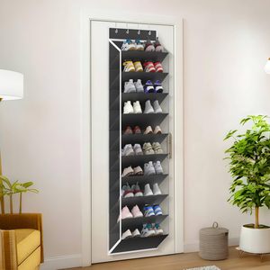 10 Tiers Mesh <b>Over</b> <b>Door</b> Shoe Organizer Storage, Hanging Shoe Holder for <b>Door</b> with Large Deep Pockets - Product Image 2
