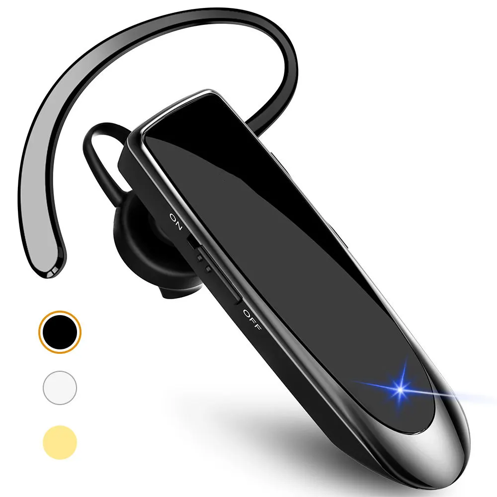 XTW Single Ear Bluetooth Earpiece Style Bluetooth Headset LED Bluetooth Headphones Wireless Ear Hook Hands Free Headset Business