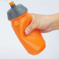 Bouteille d'eau de sport compressible 16 oz, réutilisable, en plastique vierge, avec bouchon à ouverture facile pour adultes, fitness, vélo