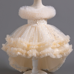 Princesse élégante robe formelle filles adolescents enfants mariage robe de fête de noël avec paillettes volants en mousseline de soie pour <span class=keywords><strong>demoiselle</strong></span> <span class=keywords><strong>d</strong></span>'<span class=keywords><strong>honneur</strong></span> - Product Image 4
