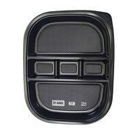 JY-8401 Barquette en plastique noir rigide jetable pour repas à emporter, boîte à sushi en plastique