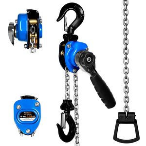 Paranco Premium da 1/4 tonnellate Mini paranco a catena 550Lbs capacità 10ft sollevamento di piccole dimensioni catena in acciaio legato G80 2 ganci pesanti per il mio - Product Image 1