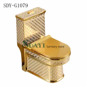 SDAYI Ceramic Siphonic 1 Piece Gold Color Design Toilet Bathroom Golden Design Wc Toilet Bowl