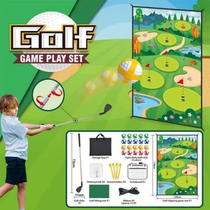 Cadeau parfait 2025 enfants jouets Golf tapis de sol arrière-cour entraînement Golf <span class=keywords><strong>Club</strong></span> jouets intérieur <span class=keywords><strong>extérieur</strong></span> Sport ensemble jouer jeu avec 20 balles - Product Image 2