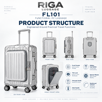 Valise de voyage d'affaires moderne avec compartiment pour ordinateur portable à ouverture frontale, serrure TSA, étanche et légère, à roulettes pivotantes pour