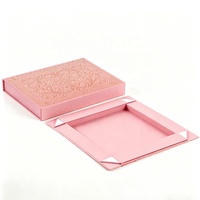 Boîte Cadeau Pliante Rose de Luxe en Carton, Fermeture Magnétique, Personnalisée, pour Rangement, Vêtements, avec Lamination Mate – Vente en Gros
