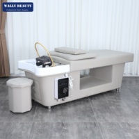 Lit de shampooing de luxe pour spa capillaire japonais avec machine à cascade pour le cuir chevelu, mobilier de salon de beauté, massage de spa capillaire