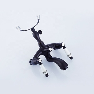 Classic Olio di Bronzo Lucidato Vasca da bagno Rubinetto Set Montaggio A Parete In Ottone Nero Miscelatore <span class=keywords><strong>Doccia</strong></span> Rubinetto Del bagno Rubinetto con Manico In Porcellana SF1417 - Product Image 2